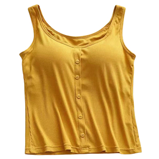 吊带背心女带胸垫一体式免穿文胸外穿夏季短款大码内搭打底上衣薄