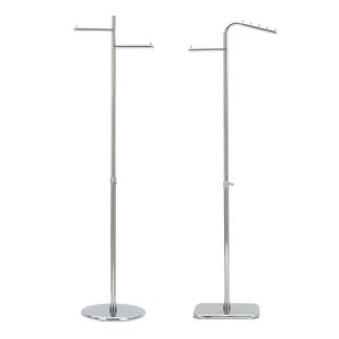 服装店展示架落地式衣帽架正侧挂橱窗道具陈列架不锈钢展示挂衣架