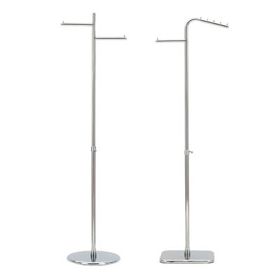 服装店展示架落地式衣帽架正侧挂橱窗道具陈列架不锈钢展示挂衣架