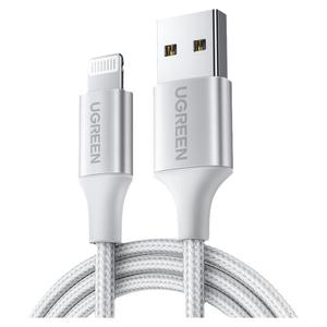 绿联适用14数据线mfi官方认证iPhone13Pro11max12plus7手机iPad快充短蓝牙耳机加长2米usb车载闪充电器线
