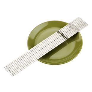 森林人家烧烤铁签304不锈钢食品级商用烤羊肉串烤肉扁钢钎子家用