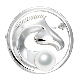 GiO珠宝澳白海水珍珠胸针大溪地黑珍珠925银胸饰马年本命年送礼