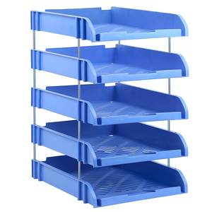 华杰办公用品旗舰店华杰塑料镂空多层文件盘防潮文件收纳牢固耐用文件框桌面收纳文件架资料整理收纳筐办公用品文件资料架文件框