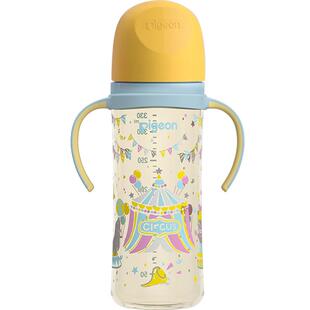 Pigeon贝亲婴儿宽口径彩绘PPSU奶瓶新生儿双把手奶瓶3-9个月+