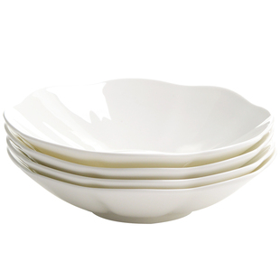 纯白6寸小深盘子凉菜碟子骨瓷盘餐具家用2025新款水果盘菜盘汤盘