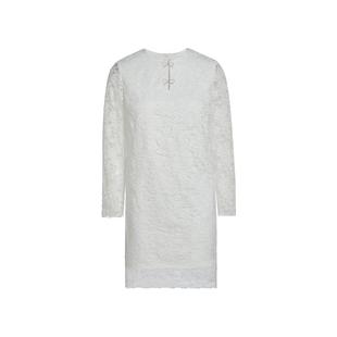 FIVE PLUS刺绣蕾丝连衣裙女优雅通勤直筒裙子长袖2026新款女春装