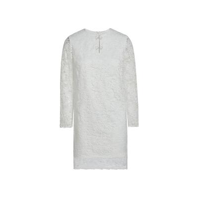 FIVE PLUS刺绣蕾丝连衣裙女优雅通勤直筒裙子长袖2026新款女春装