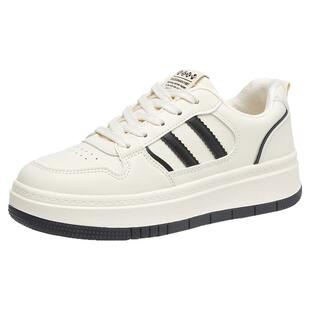 大东官方白色板鞋女款2026年新款春季平底休闲鞋女配阔腿裤的鞋子