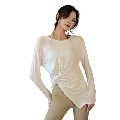 SQSF瑜伽服上衣女秋冬款宽松显瘦运动长袖透气速干跑步训练健身服