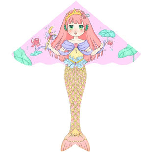 儿童专用原创美人鱼风筝潍坊高档风筝好飞微风易飞初学者小女孩的