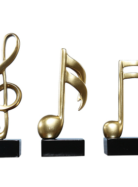 轻奢风简约音符卧室钢琴房小摆件