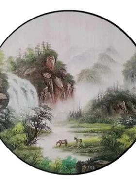 手绘深圳新中式油画风水画