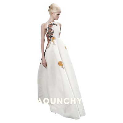 千褶凤羽俏云曦国风高定晚礼服裙
