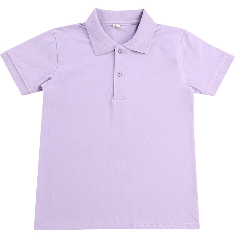 儿童紫色短袖T恤校服中小学生