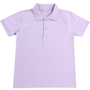 儿童紫色短袖T恤校服中小学生