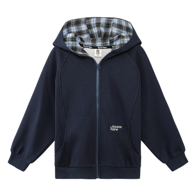 左西男童加绒卫衣外套连帽春冬装