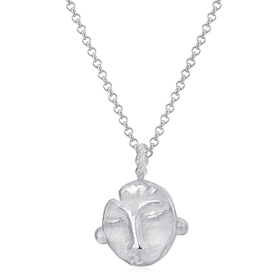 SCHAWLOW肖洛 时髦黄金小孩抽象百天脸硬币吊坠 满月人脸百搭项链