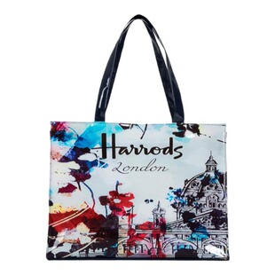 新款pvc印花环保购物袋 炫彩都市生活大容量防水手提袋便当包包女