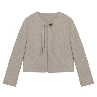 东方甄选新中式渡江云外套女绵羊毛短款毛呢上衣早秋穿搭秋装