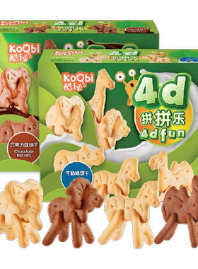 进口koobi/酷秘4D拼拼乐动物饼干