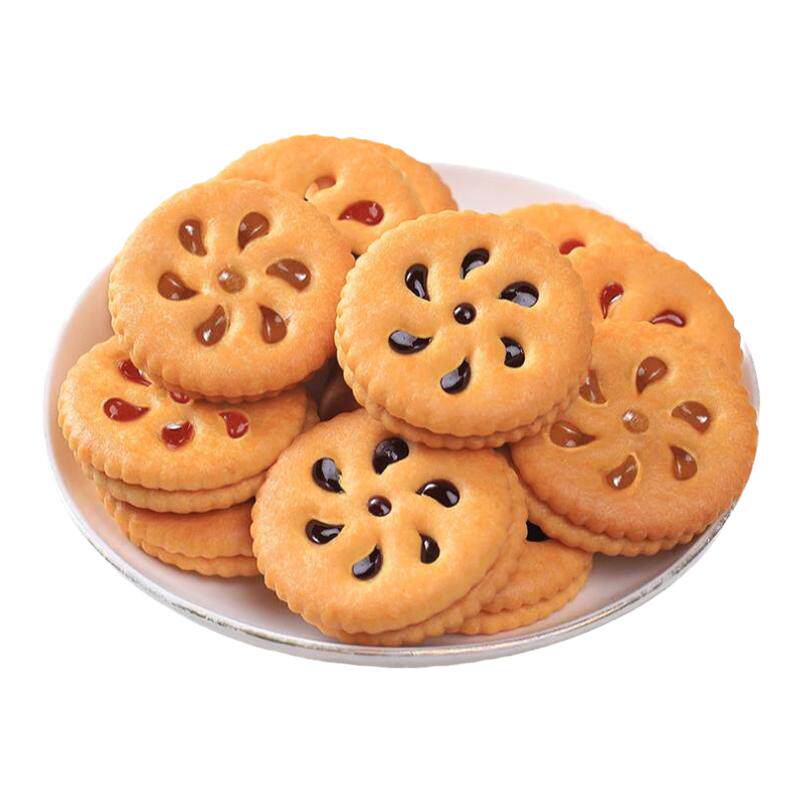 果香草莓味夹心饼干果酱夹心真巧