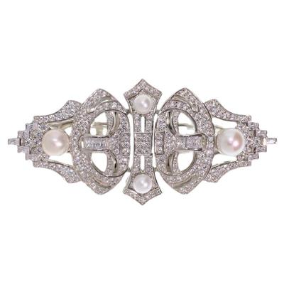 可拆卸天然珍珠对夹纯银镀金复古