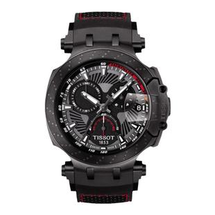 天梭(TISSOT)瑞士手表 竞速系列商务运动三眼计时 橡胶石英男表