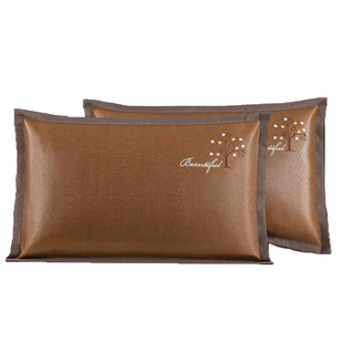 夏天凉席枕套夏季冰丝枕头套 学生夏凉竹枕席单人藤枕芯套一对拍2