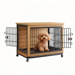 中大型犬狗笼侧开门带厕所分离室内家用易清理狗窝狗栅栏宠物用品