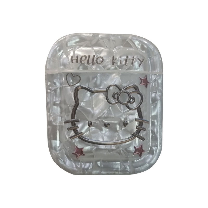 可爱猫咪贝壳纹适用airpodspro3苹果无线蓝牙耳机壳airpods4新款airpods1/2代耳机套女款pro2防
