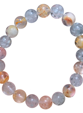 天然彩极光团团水晶手链饰品女生