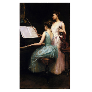 美国 欧文·拉姆西·威尔斯 Irving Ramsey Wiles 电子图人物油画