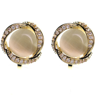 猫眼石出街百搭礼品通勤气质耳夹