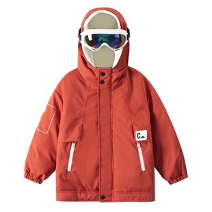 男童连帽羽绒服2025新款儿童加厚冬装男孩冬季假两件护目镜外套潮