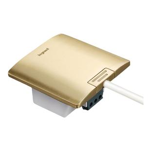 TCL罗格朗黄铜5孔地插座隐形网络防水地面二三插隐藏式地板地脚插