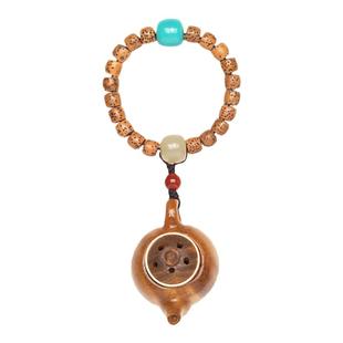 绿檀把把壶香囊挂件手持6mm女生手串配饰茶壶手持星月文玩手把件