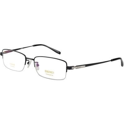 精工商务半框配近视中年眼镜架