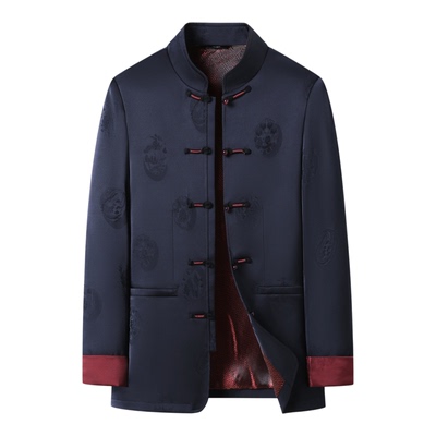 中国风印花立领唐装外套