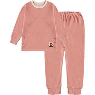 千趣会童装冬季儿童保暖家居服摇粒绒男女童高腰睡衣套装