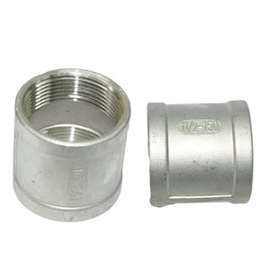 304不锈钢内螺纹管古内丝直接316精铸内丝管箍4分6分铸造内直接头