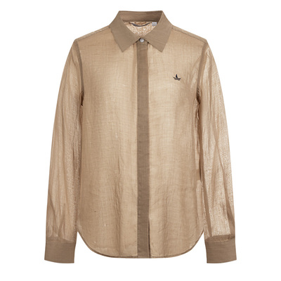 Navigare意大利小帆船26春季老钱风苎麻长袖薄上衣宽松方领衬衫女