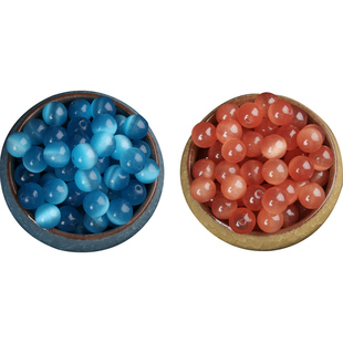 粉色猫眼石散珠串珠diy材料手工编织水晶手链手串白猫眼珠子配件