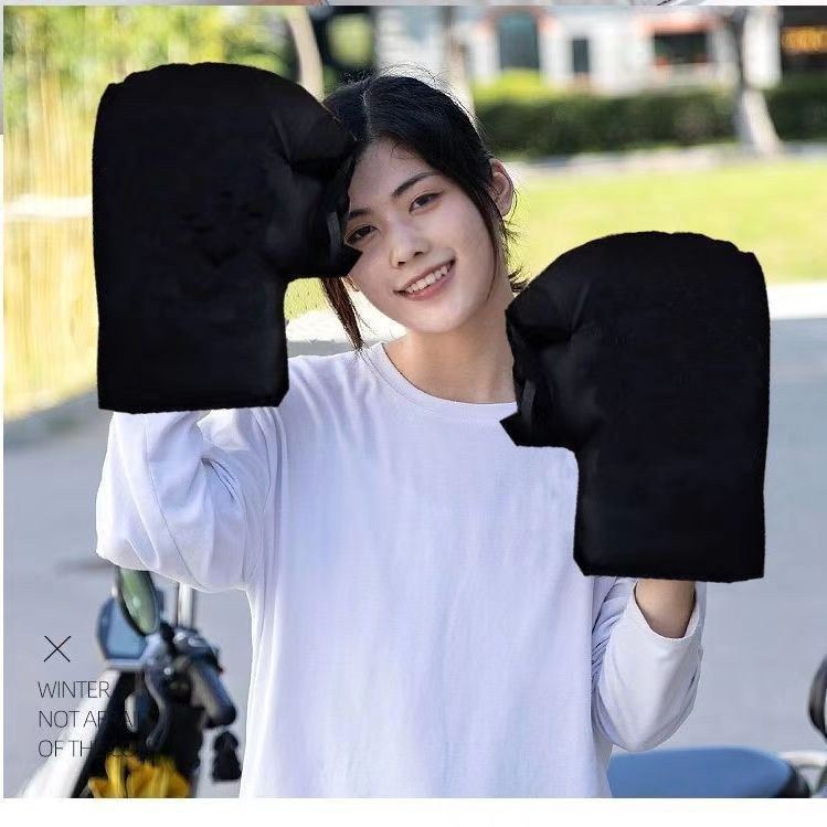 秋冬季电动摩托车手套加绒加厚男女骑行防风防水手套自行车保暖套