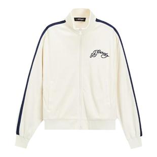 【舒畅同款】Ed Hardy埃德哈迪秋季宽松立领落肩撞色女士拉链衫