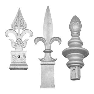 铝艺大门护栏配件围栏阳台压铸铝免焊接螺丝安装25方管枪尖矛头