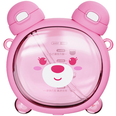 克拉双饮杯超萌水瓶食品级耐高温