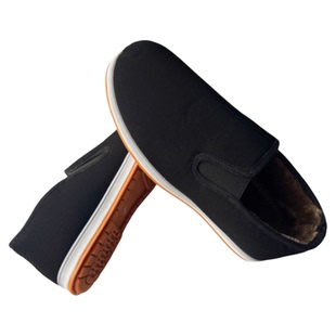 3517老北京棉布鞋男款秋冬季中老年帆布鞋加绒保暖防滑牛筋底棉鞋