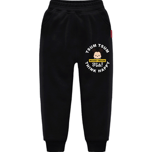 贝田男童加绒裤子加厚冬季儿童帅气洋气运动裤冬款男孩休闲裤卫裤