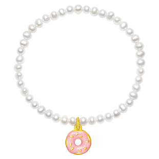 周大福SOINLOVE「下午茶」甜甜圈黄金珍珠手链女VR1321情人节礼物