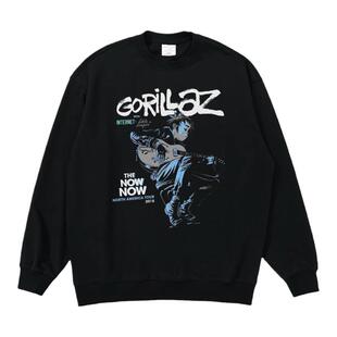 Gorillaz街头霸王顽童嘻哈说唱摇滚乐队数码直喷纯棉宽松圆领卫衣
